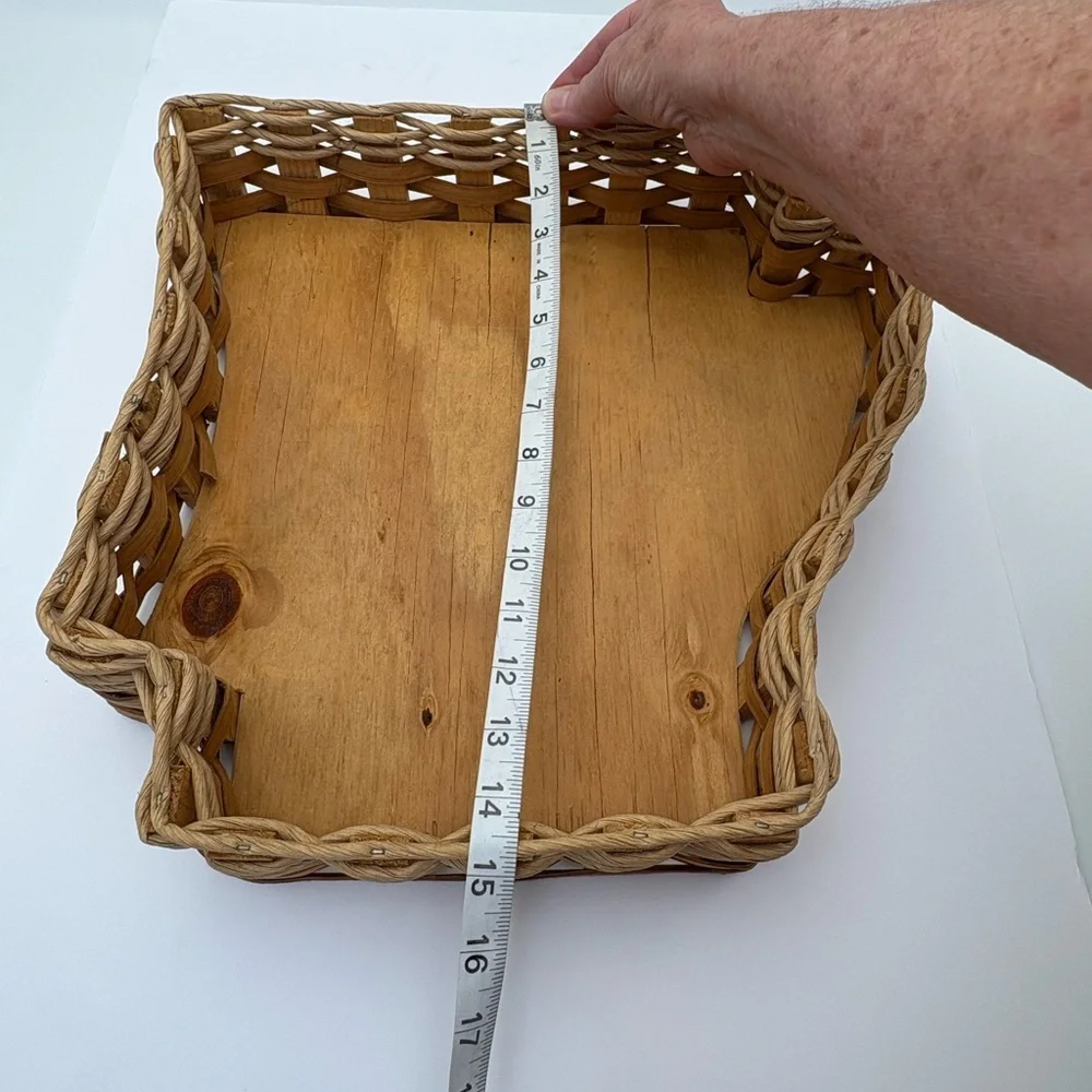 Vintage Woven and Wood Arkansas-Shaped Basket